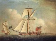 Monamy, Peter English Cutter-righged yacht in two positions oil painting picture wholesale